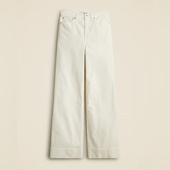 NWT J CREW Wide-leg corduroy trouser in Ivory - Picture 3 of 6